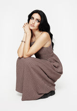 Midora Crinkle Check Racerback Midaxi Dress