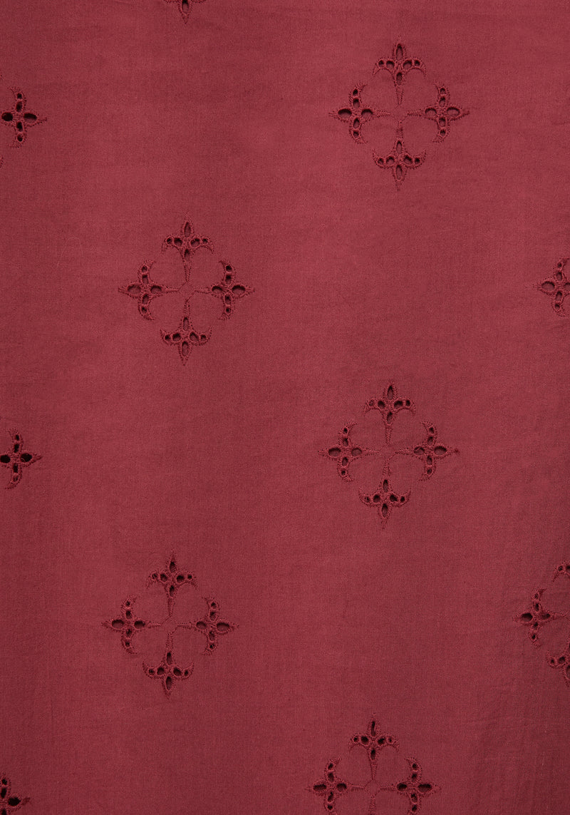 Crux Broderie Cotton V-Neck Frill Maxi Dress