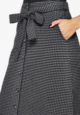 Faythe Cotton Check Button Up Midi Skirt
