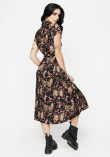 Pixie Floral Print Midi Shirt Dress