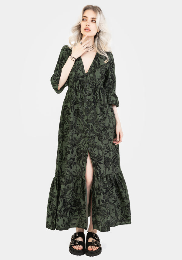Bashe Cotton Maxi Over Dress - Green