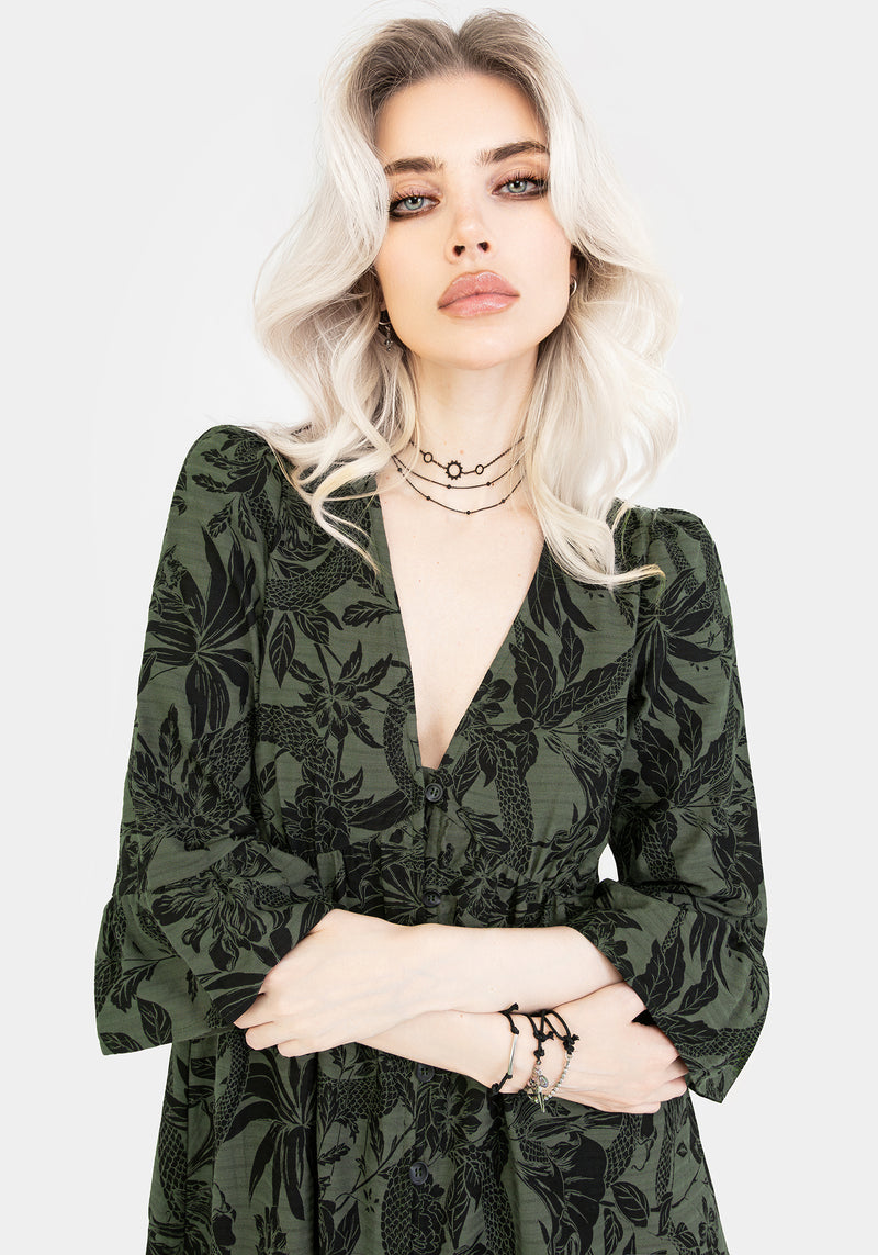 Bashe Cotton Maxi Over Dress - Green