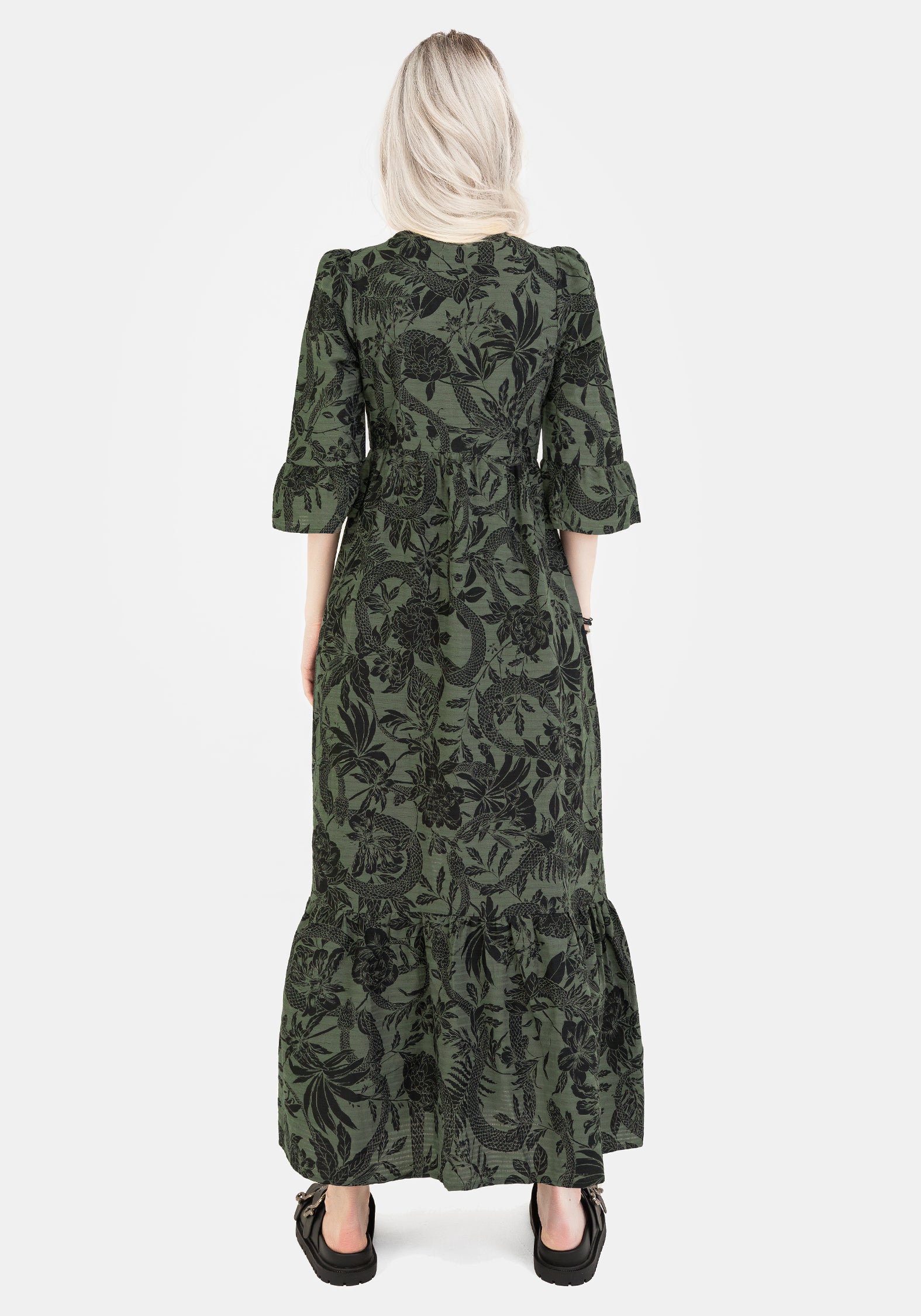 Bashe Cotton Maxi Over Dress - Green