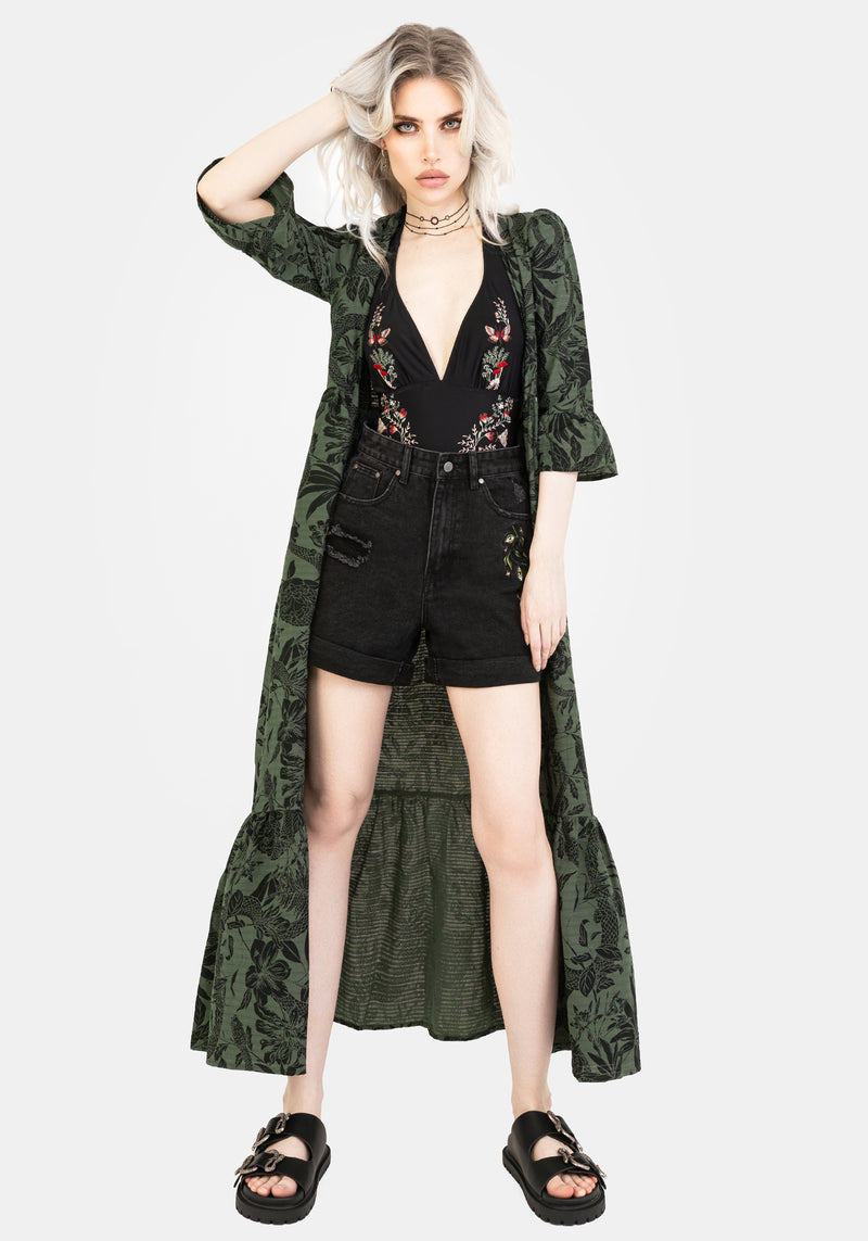 Bashe Cotton Maxi Over Dress - Green