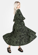 Bashe Cotton Maxi Over Dress - Green