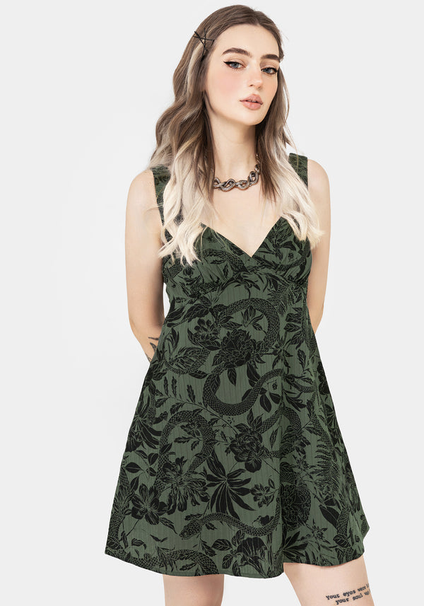 Bashe Cotton Mini Sun Dress - Green