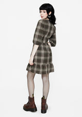 Clara Cotton Check Tiered Mini Smock Dress