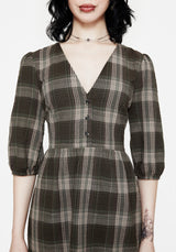 Clara Cotton Check Tiered Mini Smock Dress