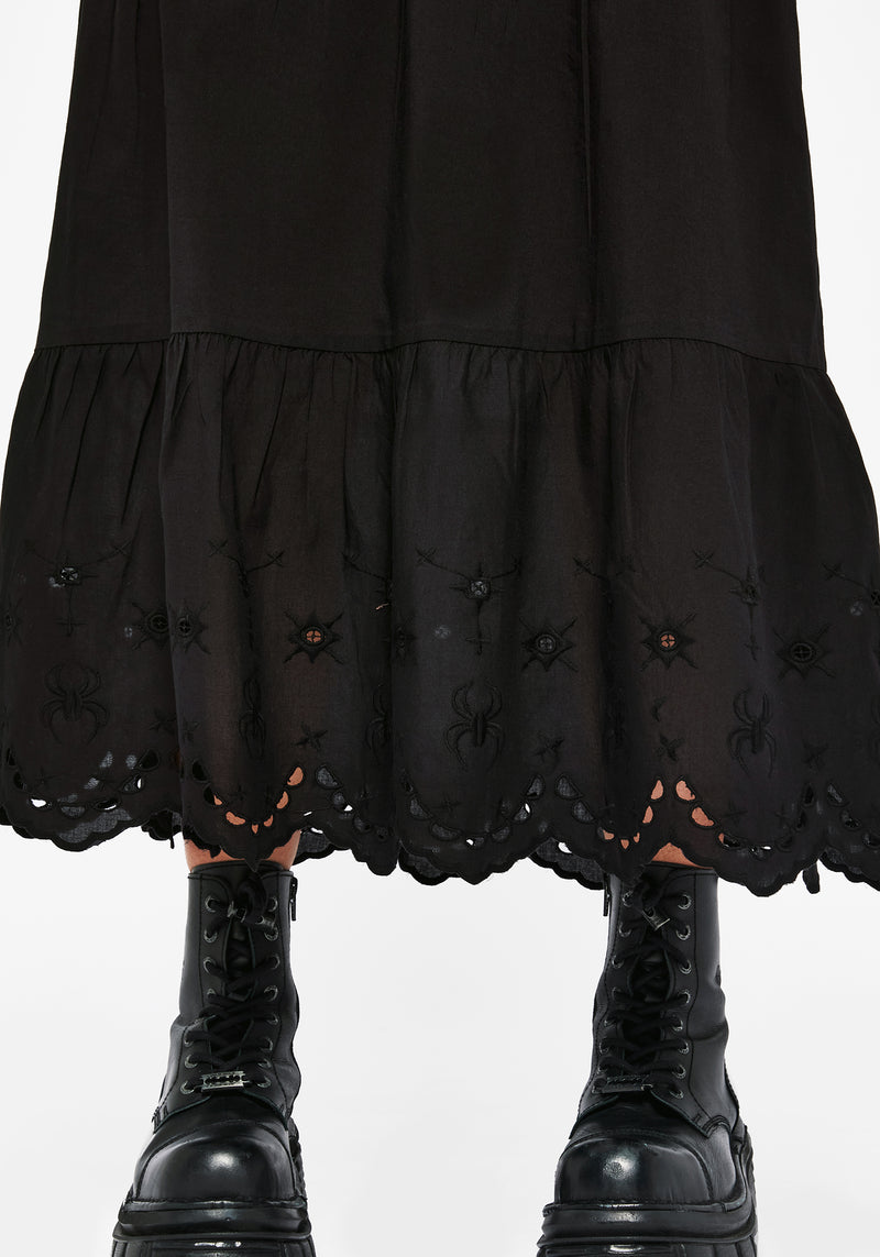 Synthweb Cotton Broderie Hem Midaxi Dress