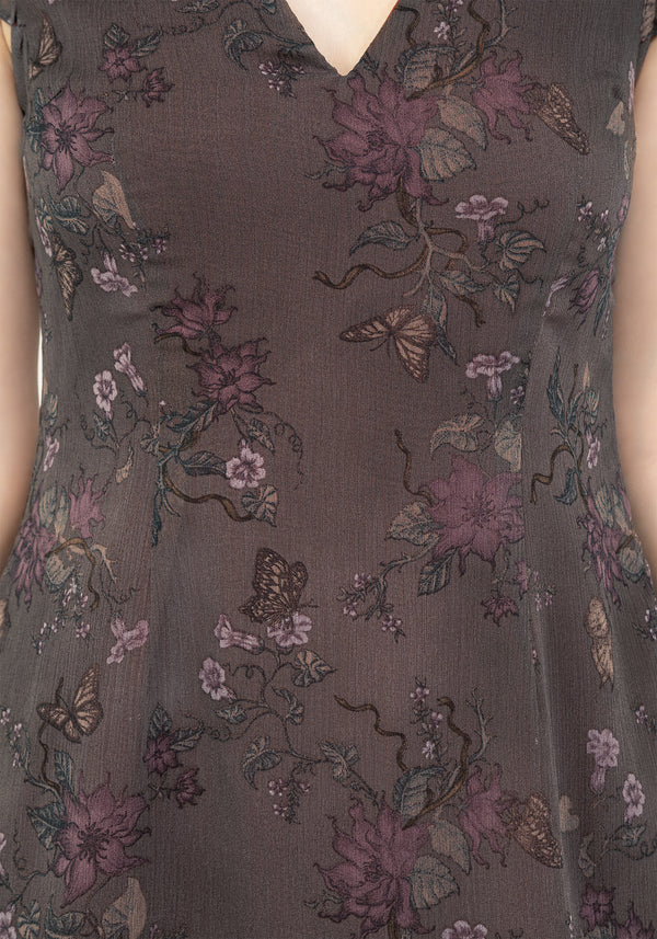 Arnora Chiffon Ruffle Detail Mini Dress