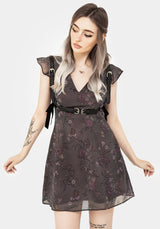 Arnora Chiffon Ruffle Detail Mini Dress