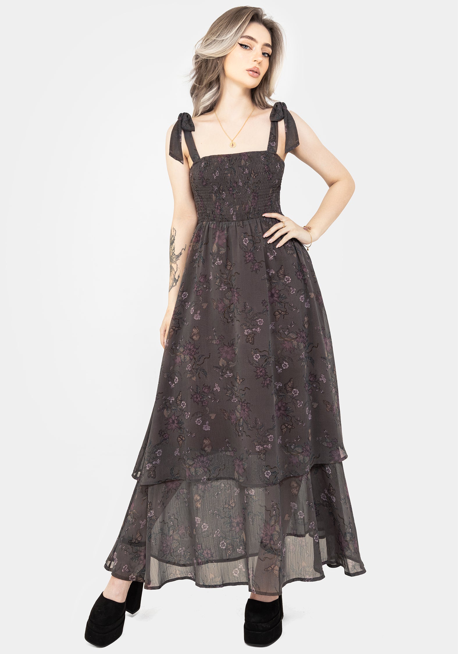 Arnora Cami Tiered Shirred Bodice Maxi Dress
