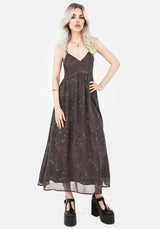 Arnora Chiffon Lace Insert Cami Midaxi Dress