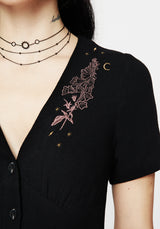 Foxglove V Neck Mini Dress