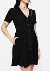 Foxglove V Neck Mini Dress