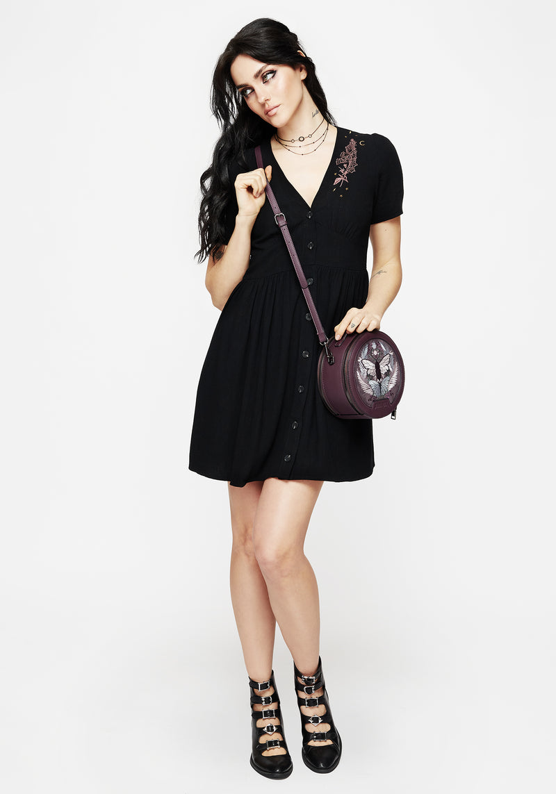 Foxglove V Neck Mini Dress