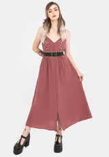 Abundance Cotton Floral Embroidered Bodice Cami Midaxi Dress