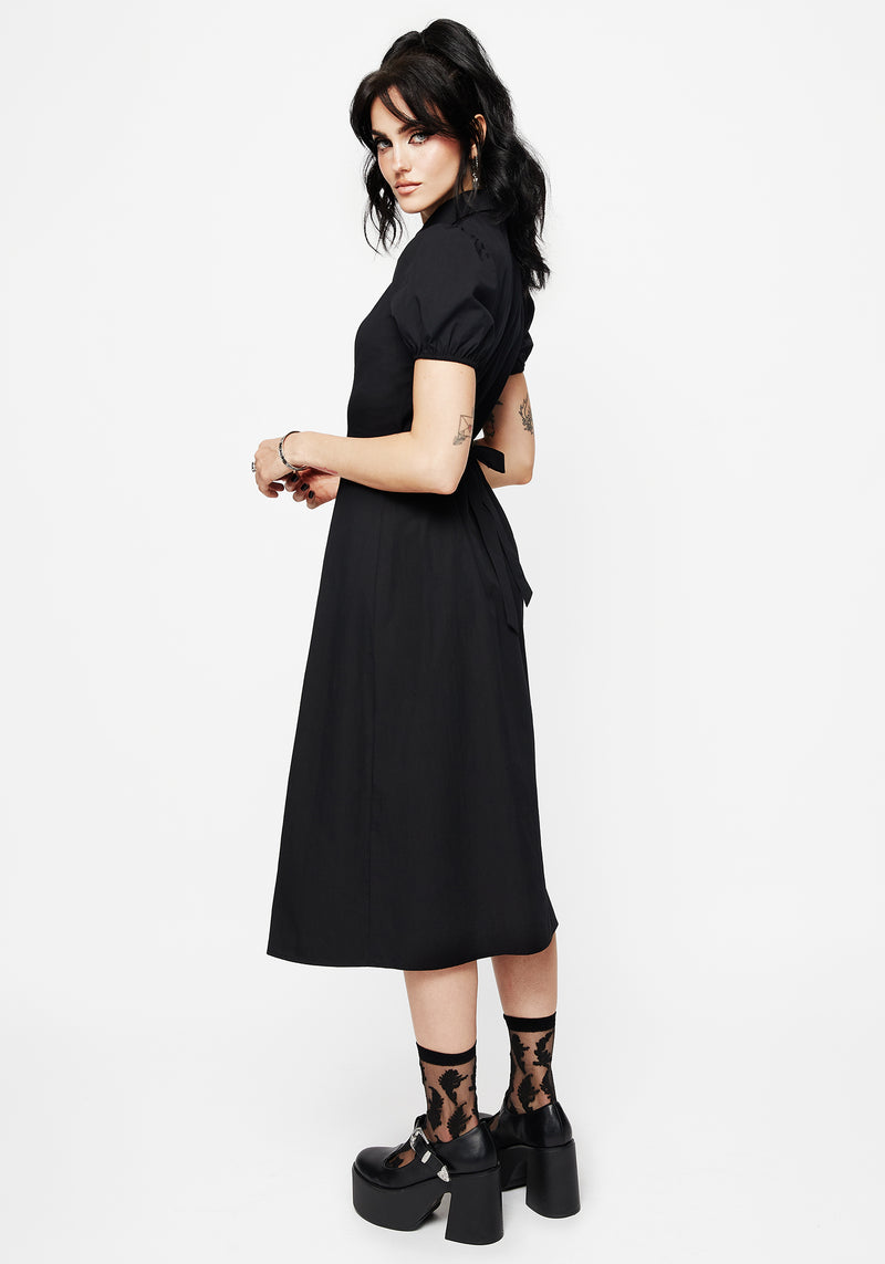 Despair Cotton Thistle Embroidered Button Up Midaxi Dress