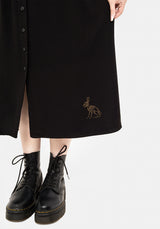 Hester Embroidered Button Up Midi Shirt Dress
