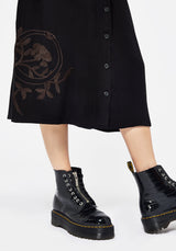 Fairfolk Floral Embroidery Tie Waist Button Down Midi Shirt Dress