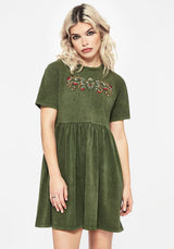 Copia Embroidered Cotton Jersey Skater Dress