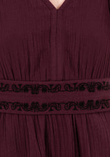 Poultice Embroidered Cotton Mini Dress