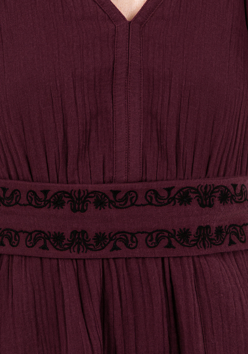 Poultice Embroidered Cotton Mini Dress