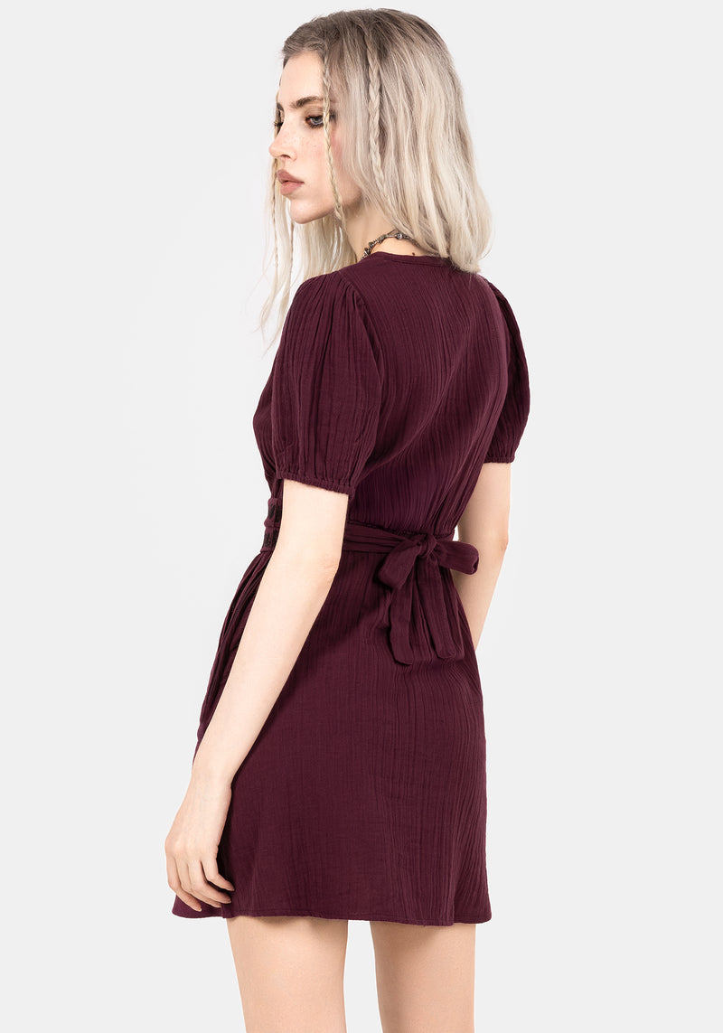 Poultice Embroidered Cotton Mini Dress