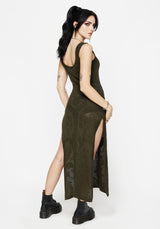 Tulip Jacquard Knit Cami Maxi Dress