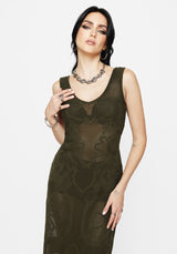 Tulip Jacquard Knit Cami Maxi Dress