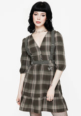 Clara Cotton Check Tiered Mini Smock Dress