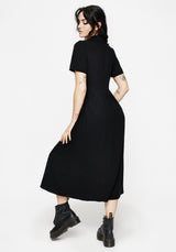 Aster Embroidered Collar Midi Shirt Dress