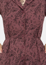 Roxana Moth Foxglove Button Up Playsuit