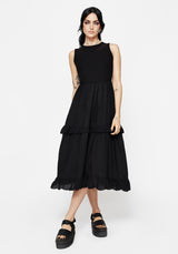 Laveau Embroidered Broderie Midi Dress