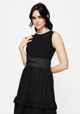 Laveau Embroidered Broderie Midi Dress