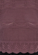 Hooked Pointelle Short Sleeve Crop Top - Purple