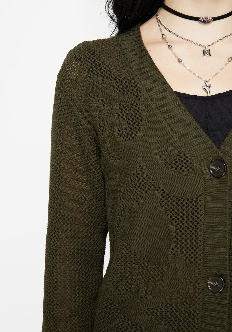 Tulip Jacquard Knit Cardigan
