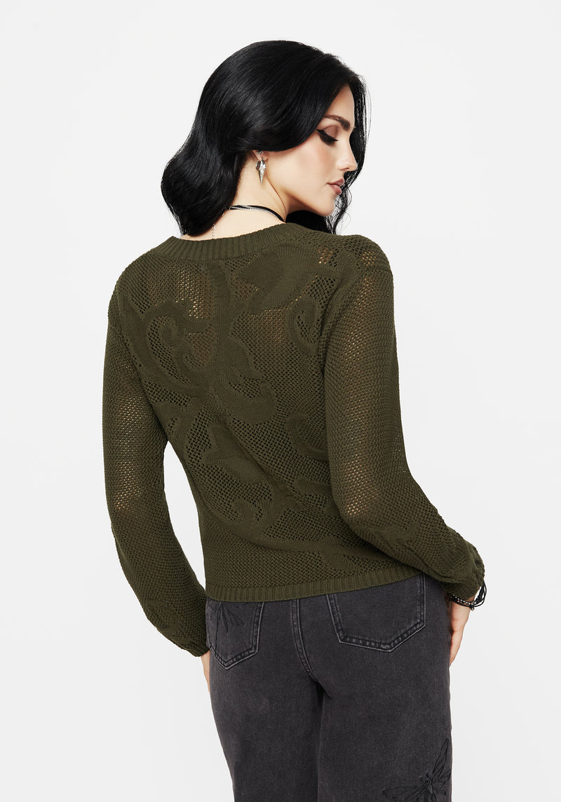 Tulip Jacquard Knit Cardigan