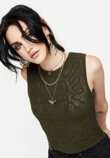 Tulip Jacquard Knit Crop Top