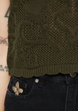 Tulip Jacquard Knit Crop Top