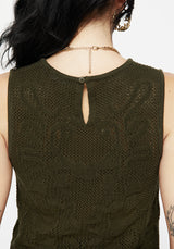 Tulip Jacquard Knit Crop Top