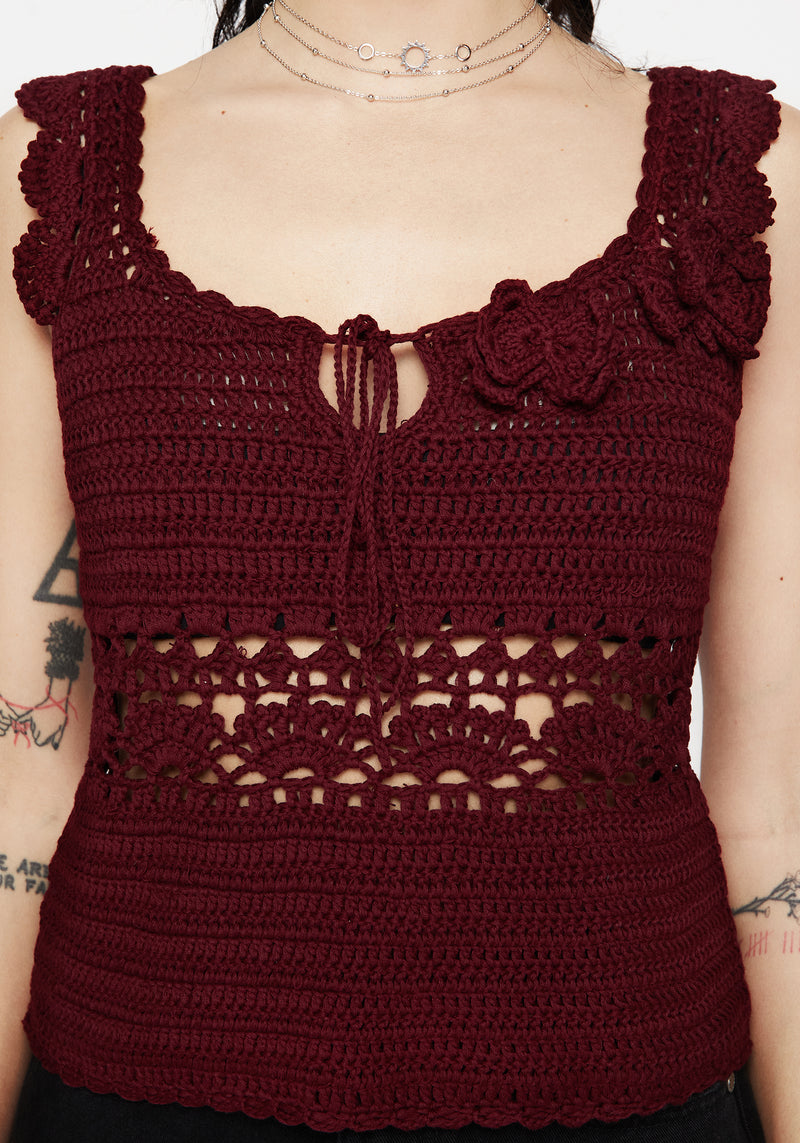 Elnora Moth Hand Crochet Knit Top