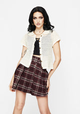 Drifter Pointelle Knit Button Up Top