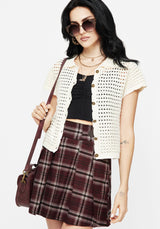 Drifter Pointelle Knit Button Up Top