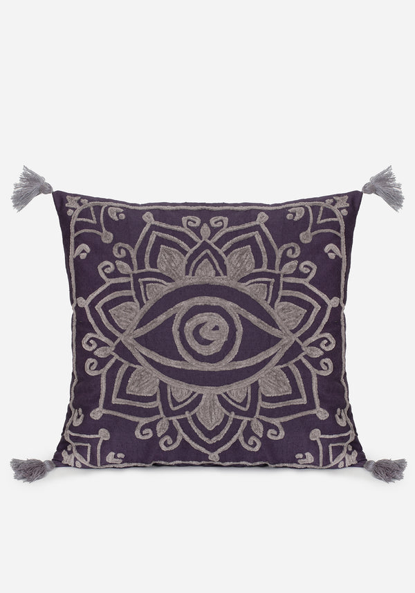 Iris Rope Embroidery Throw Cushion
