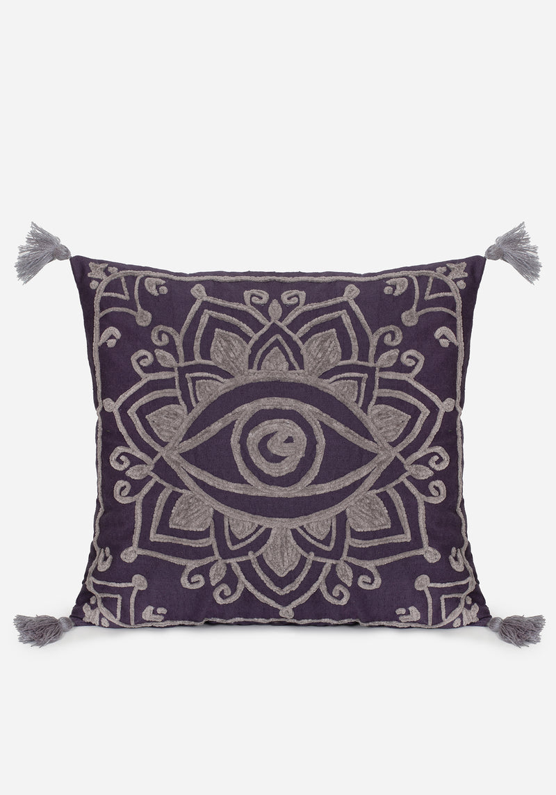 Iris Rope Embroidery Throw Cushion