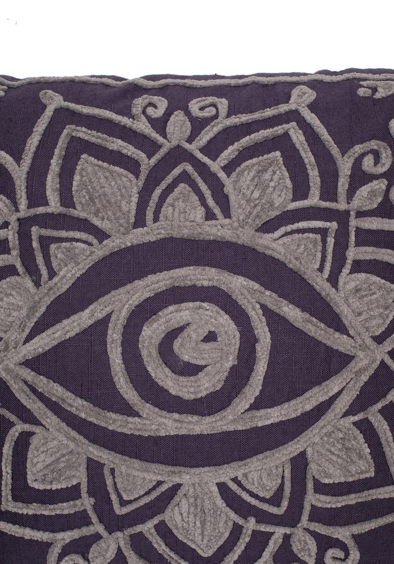 Iris Rope Embroidery Throw Cushion