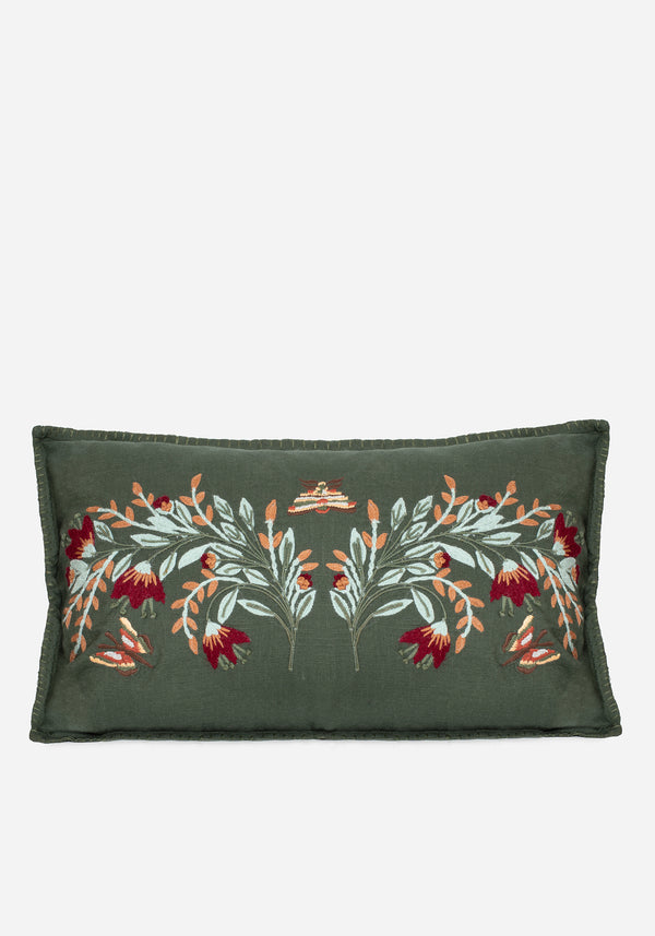 Copia Floral Embroidered Throw Cushion
