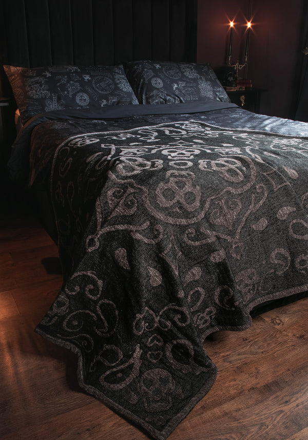 Anarchy Skull Jacquard Cotton Chenille Blanket