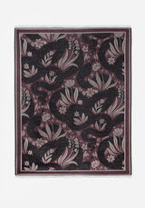 Deception Floral Snake Woven Blanket - Purple